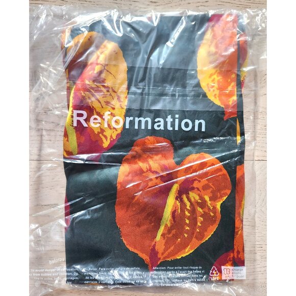 NWT Reformation Frankie Silk Maxi Dress Daiquiri Sz 2 - Picture 9 of 9